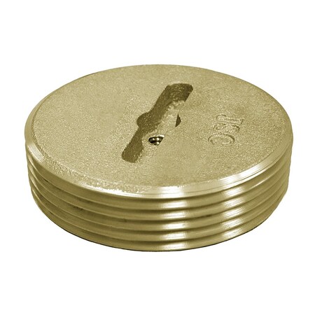 3 In. Slotted Brass Plug With 1/4 In. Tap